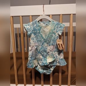 Wrangler turquoise snake print dress with bloomers